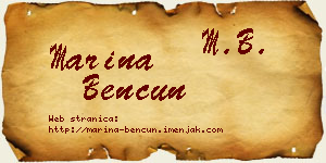 Marina Bencun vizit kartica